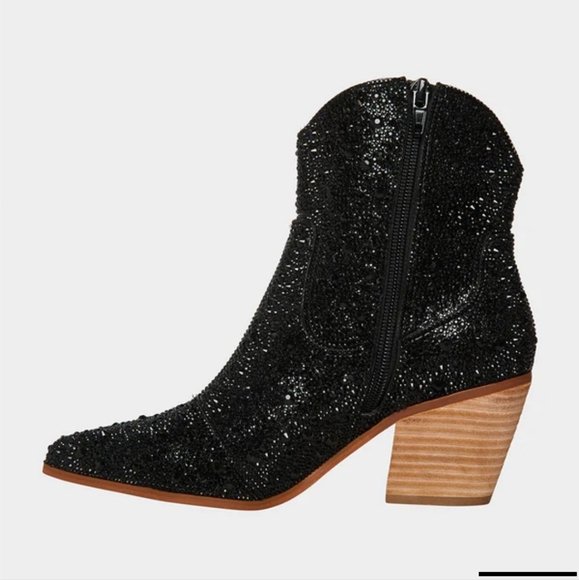 Betsey Johnson's Diva Rhinestone Booties - Picture 2 of 8